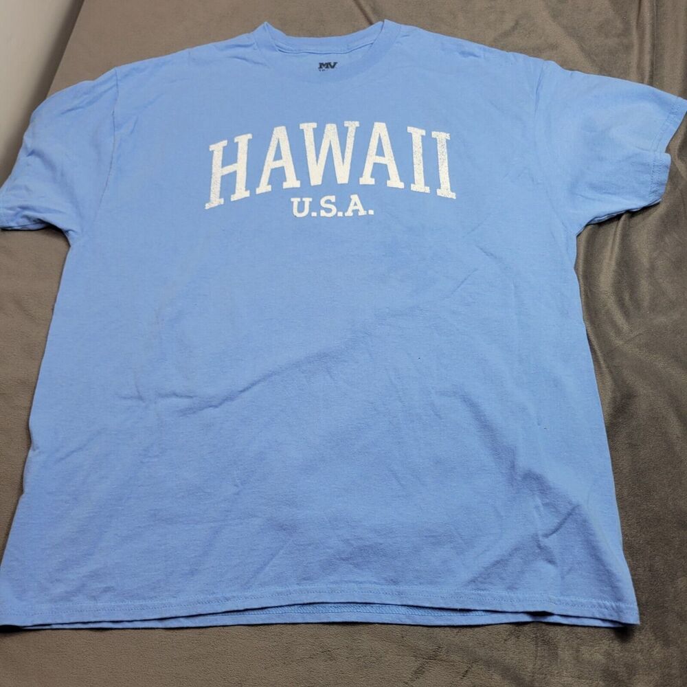 Hawaii U.S.A. Blue T-Shirt X-Large‎ By MV Sport 100% Cotton